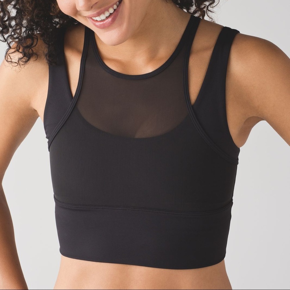 Black Lululemon mesh sports bra